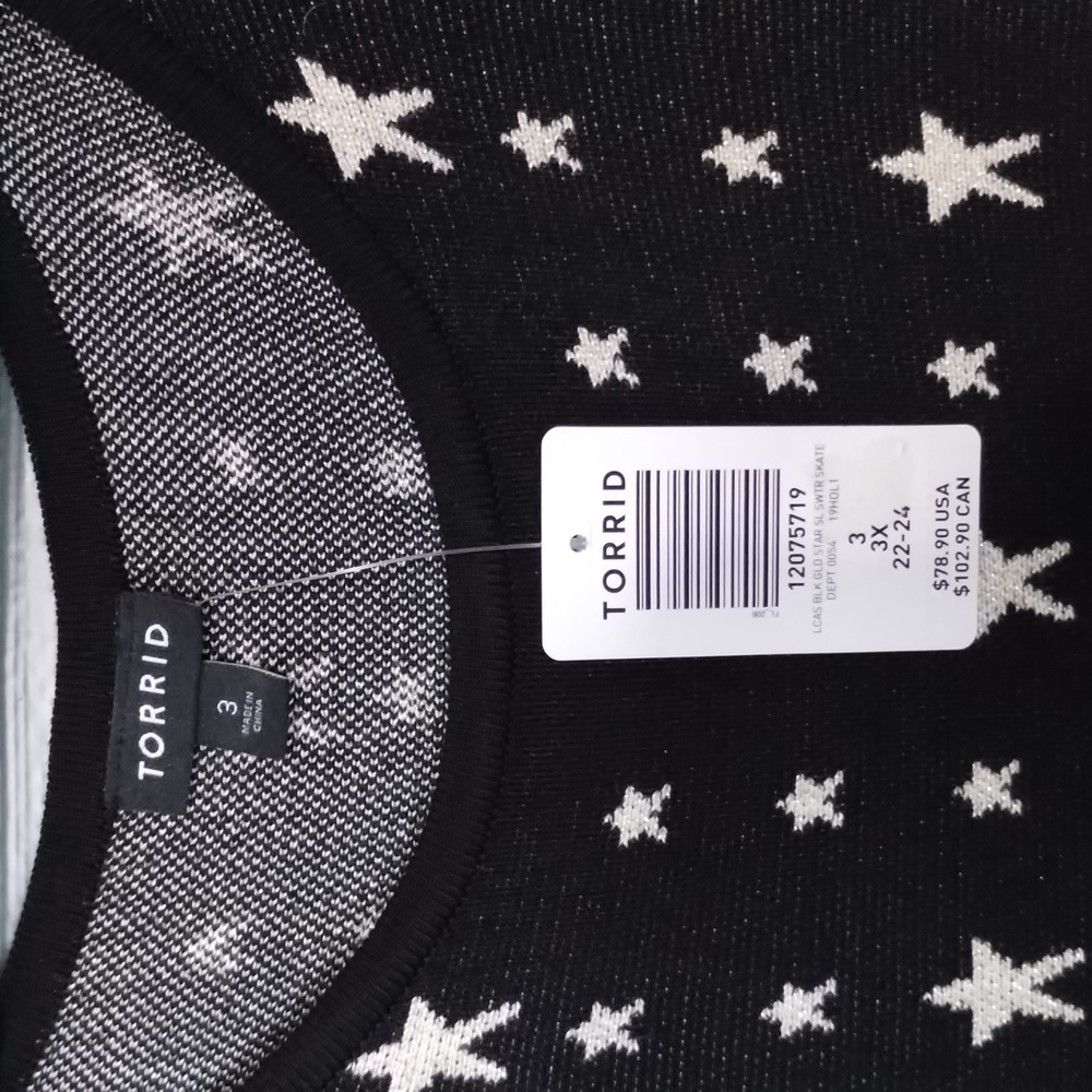 Torrid 3x Stars and Stripes sweater dress NWT